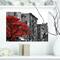 Designart - Red Tree on Black and White New York City Street - Floral Cityscapes Photographic on wrapped Canvas